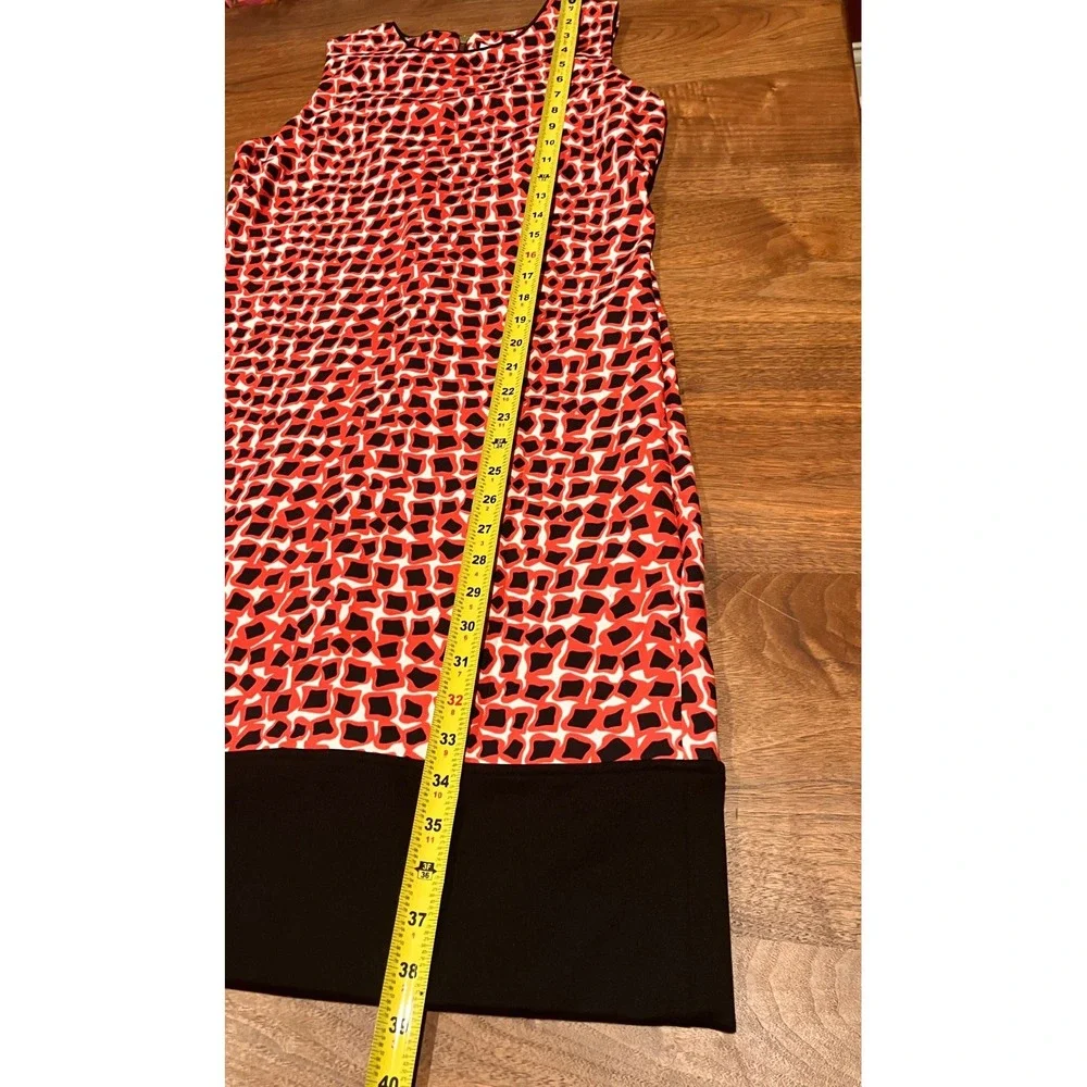 Sara Campbell Boston Red Black Geometric Print Shift Dress SC114-142 Mens Medium